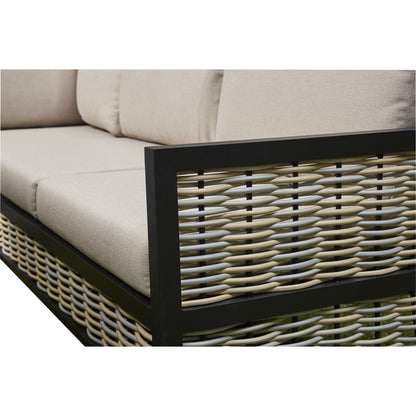 Beige Corner Outdoor Corner Sofa with 2 Benches