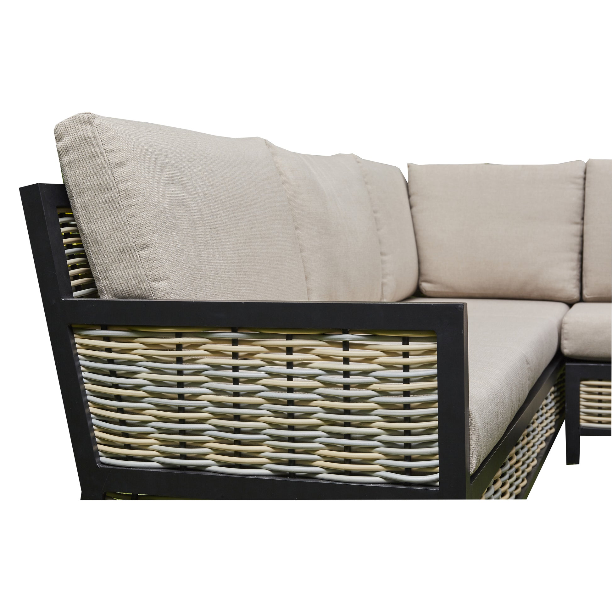 Beige Corner Outdoor Corner Sofa with 2 Benches