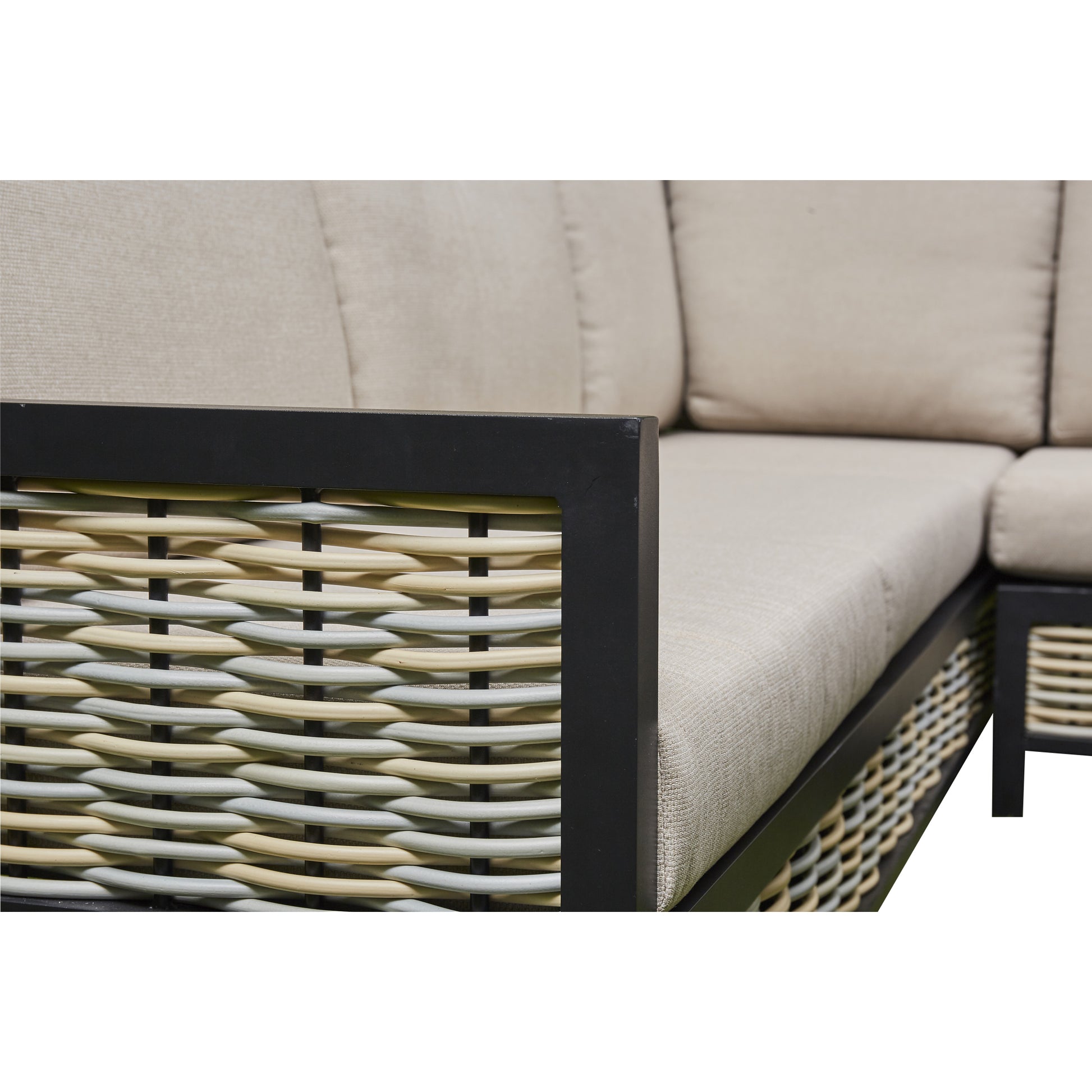 Beige Corner Outdoor Corner Sofa with 2 Benches