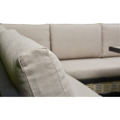 Beige Corner Outdoor Corner Sofa with 2 Benches