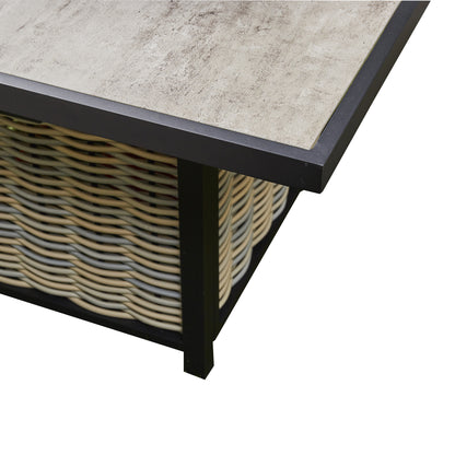 Beige Corner Outdoor Corner Sofa with 2 Benches