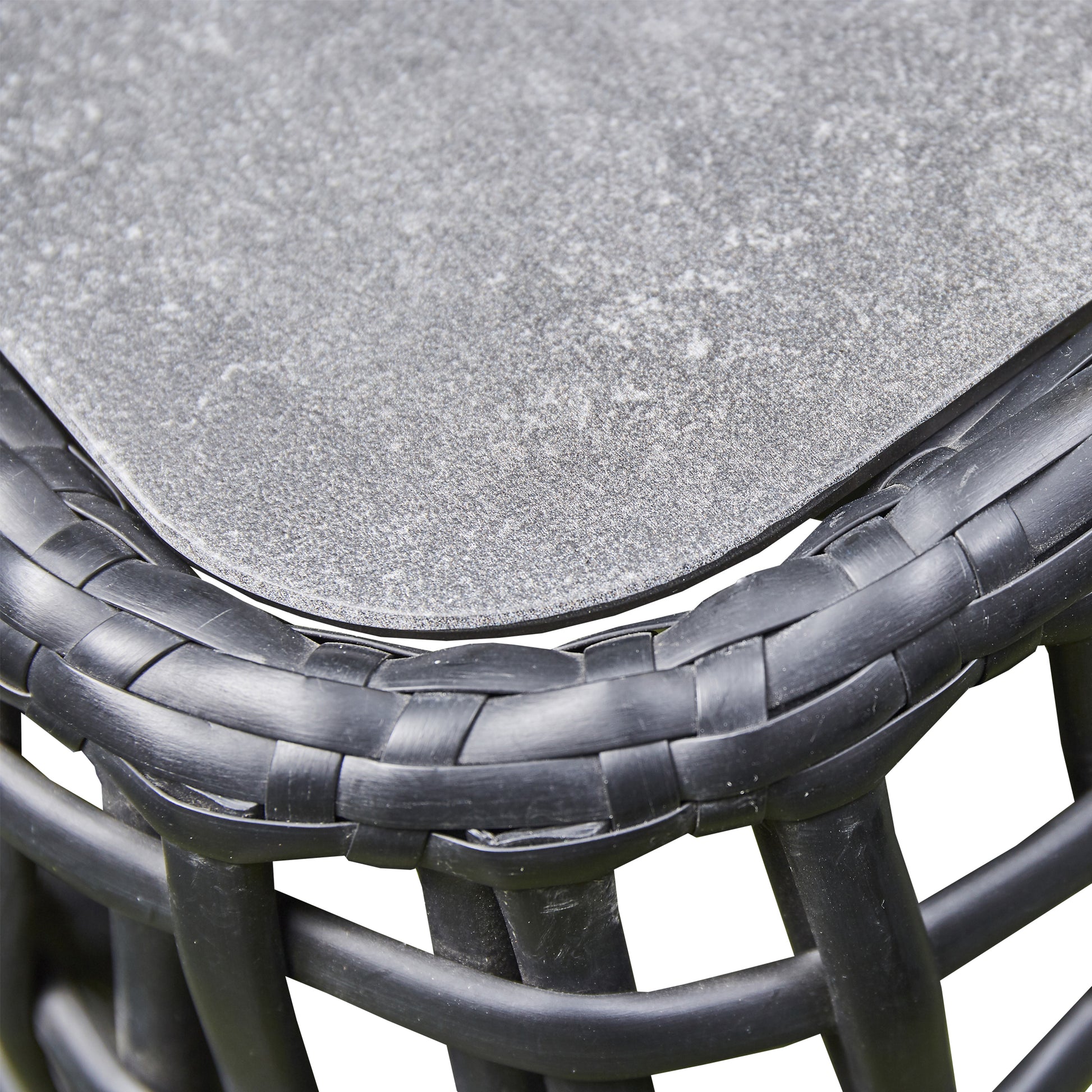 Black Outdoor Corner Sofa with Bench, Stool and Coffee Table