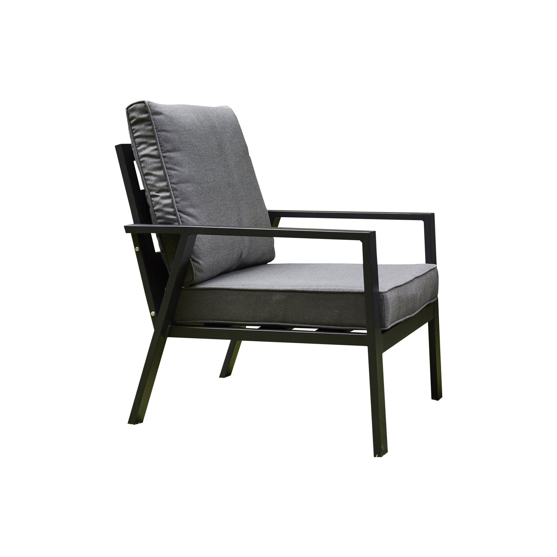 Grey Firepit Dining Set - 3 Seat Sofa, 2 Seat Sofa, 2 Chairs and Firepit Table