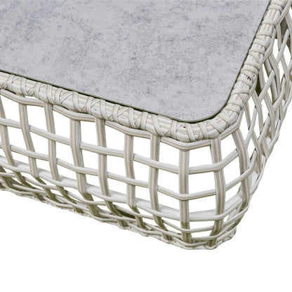 Rattan Outdoor Sofa Set - 3 seater, 2 chairs and coffee table. Grey or Black