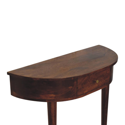 Backless Mounted Chestnut Console. 100% Solid Mango Wood