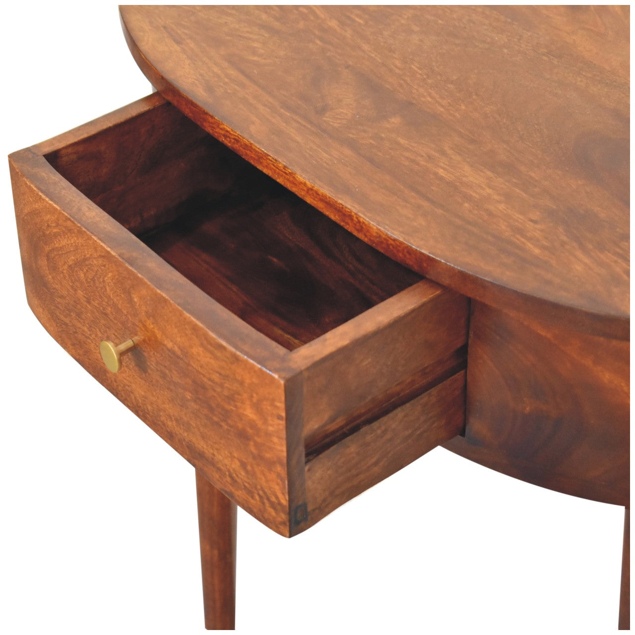Backless Mounted Chestnut Console. 100% Solid Mango Wood
