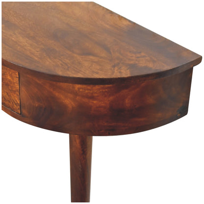 Backless Mounted Chestnut Console. 100% Solid Mango Wood