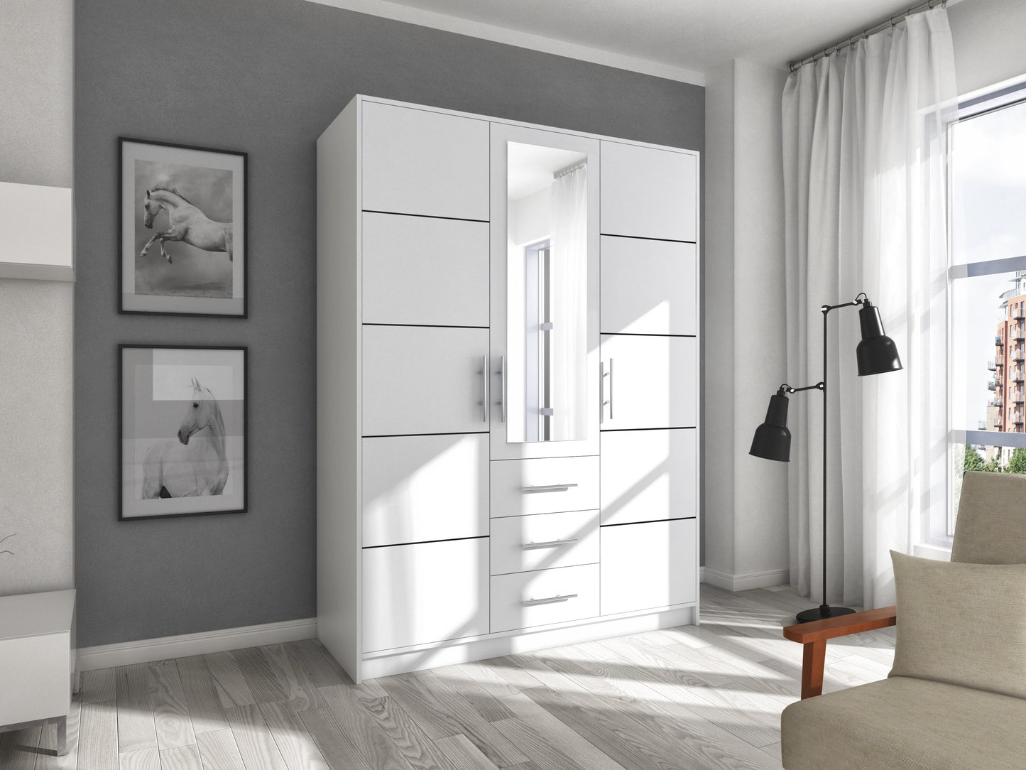 Bali 3-Door Wardrobe - 4 Colour Options
