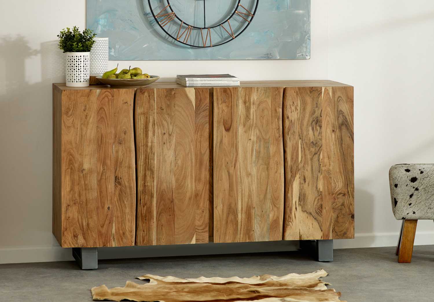 Baltic Live Edge Sideboard. 100% Solid Mango Wood.