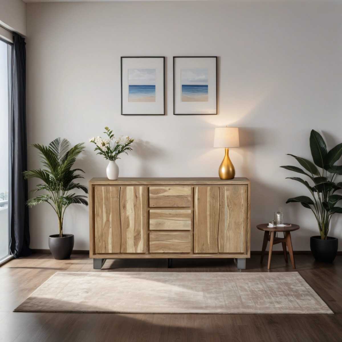 Baltic Live Edge Sideboard, Acacia Solid Wood