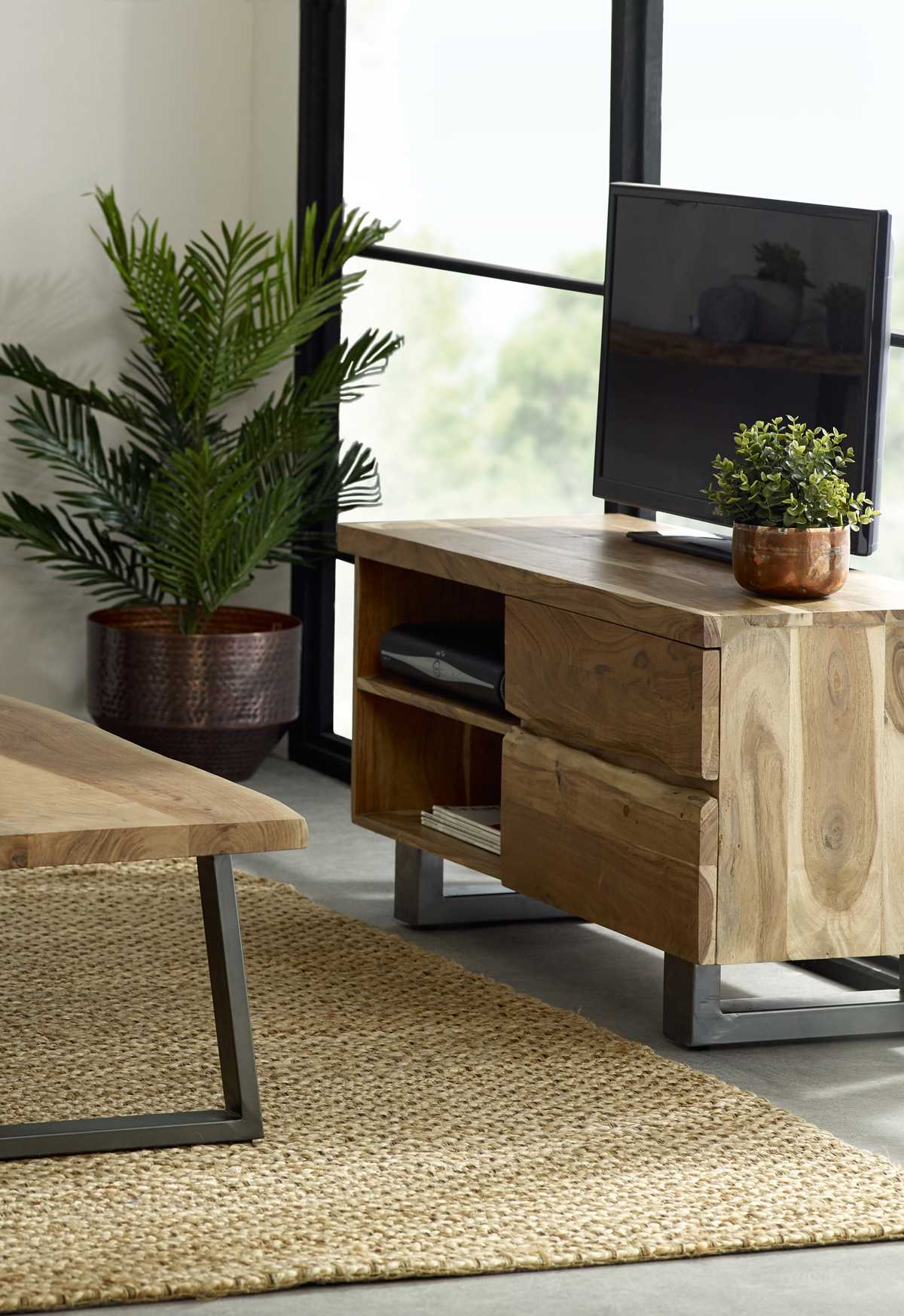 Baltic Live Edge TV Unit. 100% Solid Mango Wood.