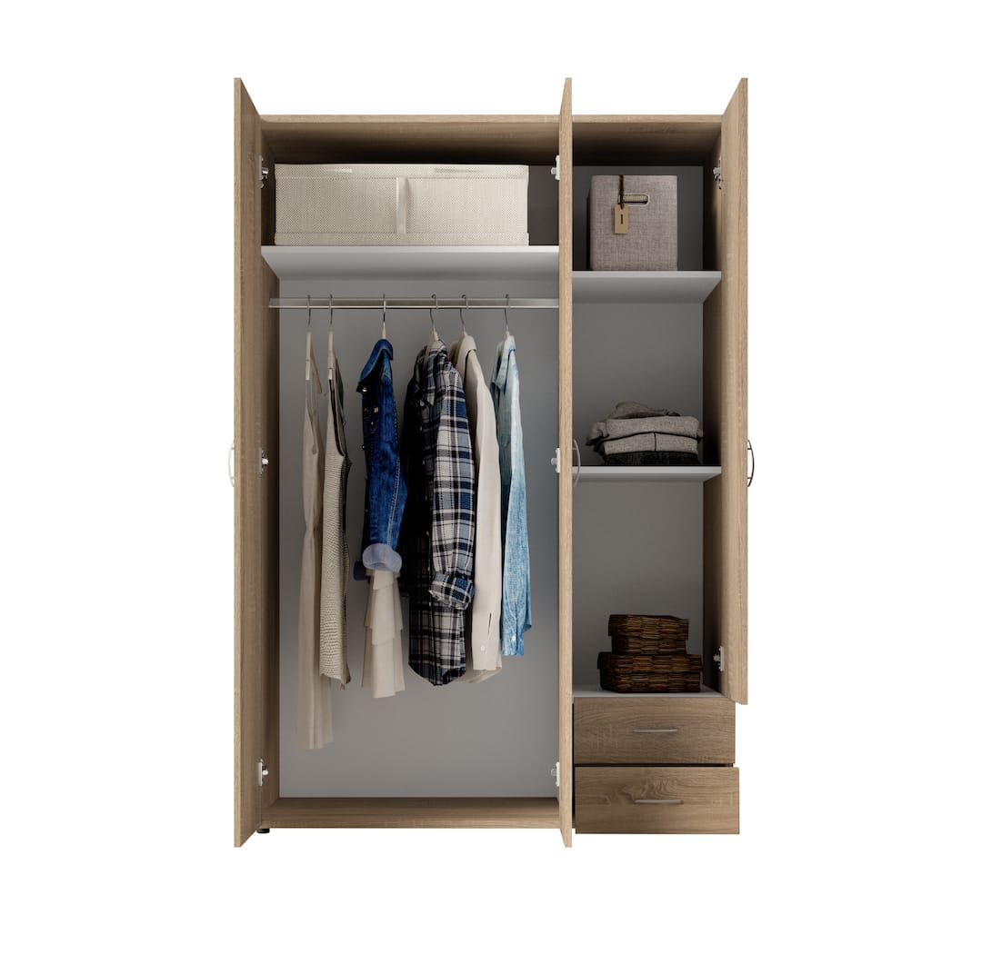 Base Hinged Door Wardrobe 120cm White or Oak Sonoma