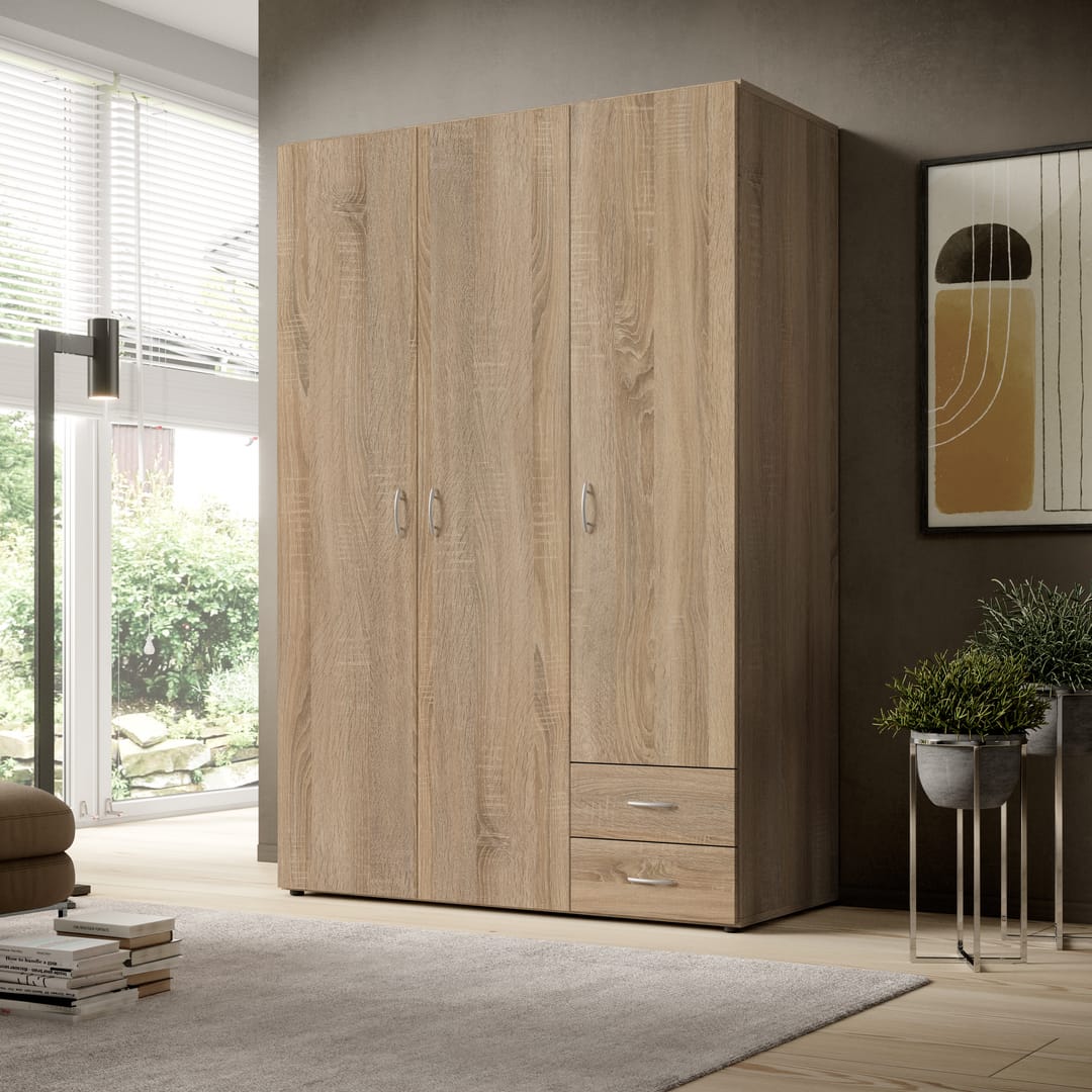 Base Hinged Door Wardrobe 120cm White or Oak Sonoma