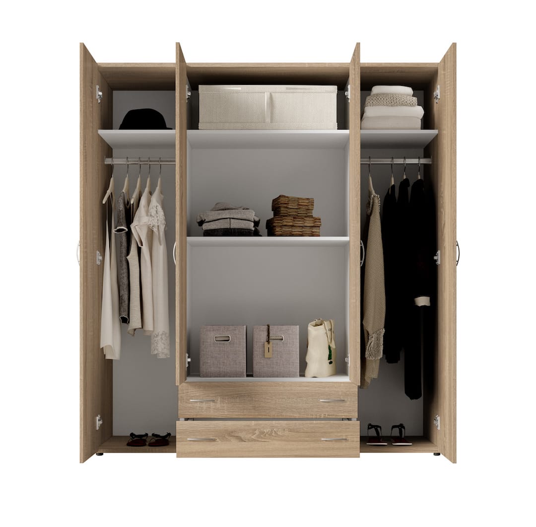 Base Hinged Door Wardrobe 160cm White or Oak Sonoma