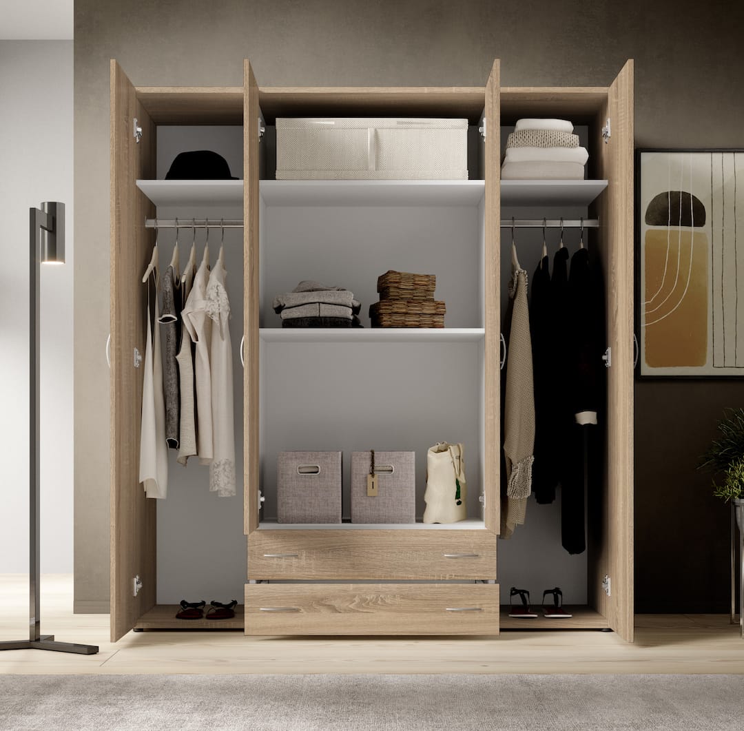 Base Hinged Door Wardrobe 160cm White or Oak Sonoma