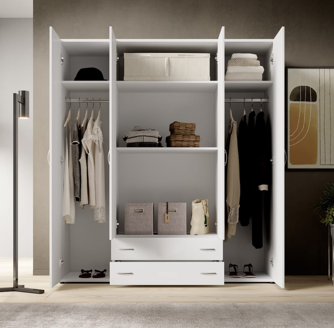 Base Hinged Door Wardrobe 160cm White or Oak Sonoma