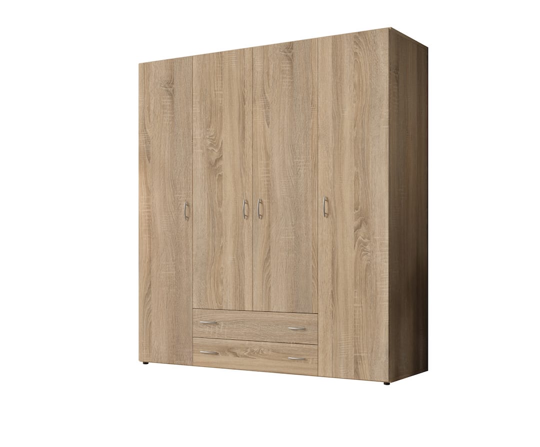 Base Hinged Door Wardrobe 160cm White or Oak Sonoma