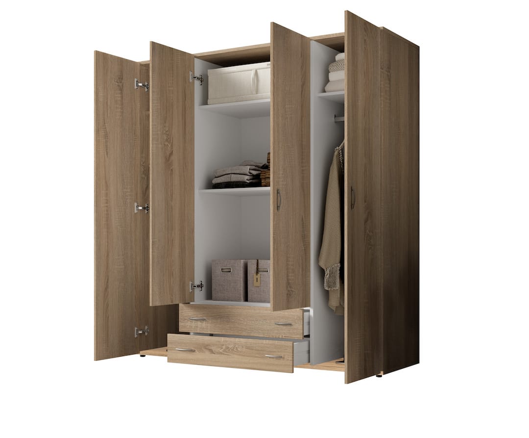 Base Hinged Door Wardrobe 160cm White or Oak Sonoma