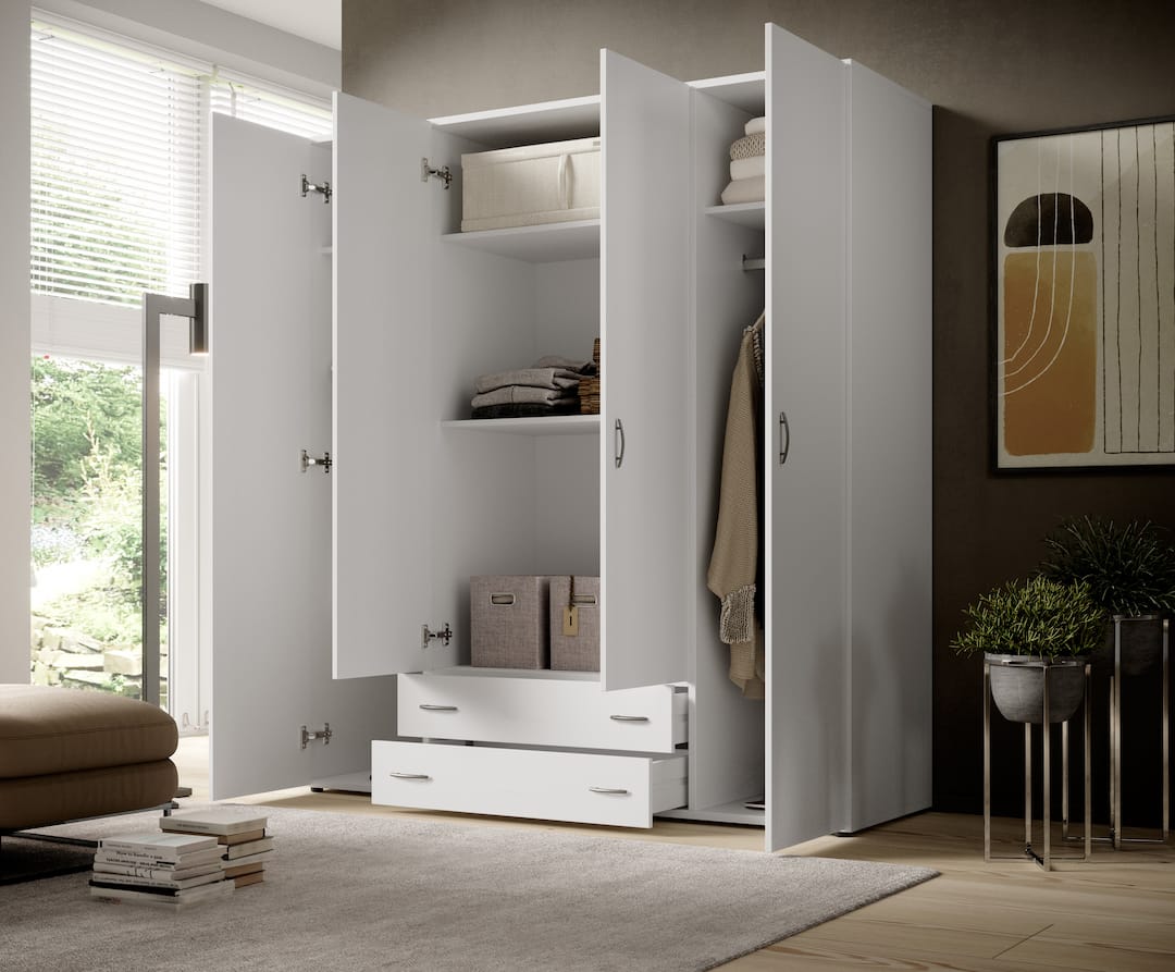 Base Hinged Door Wardrobe 160cm White or Oak Sonoma