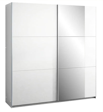 BASTIA 150cm Sliding Door Wardrobe in White Matte - Bright, Modern Storage Solution