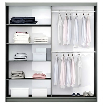BASTIA 150cm Sliding Door Wardrobe in White Matte - Bright, Modern Storage Solution