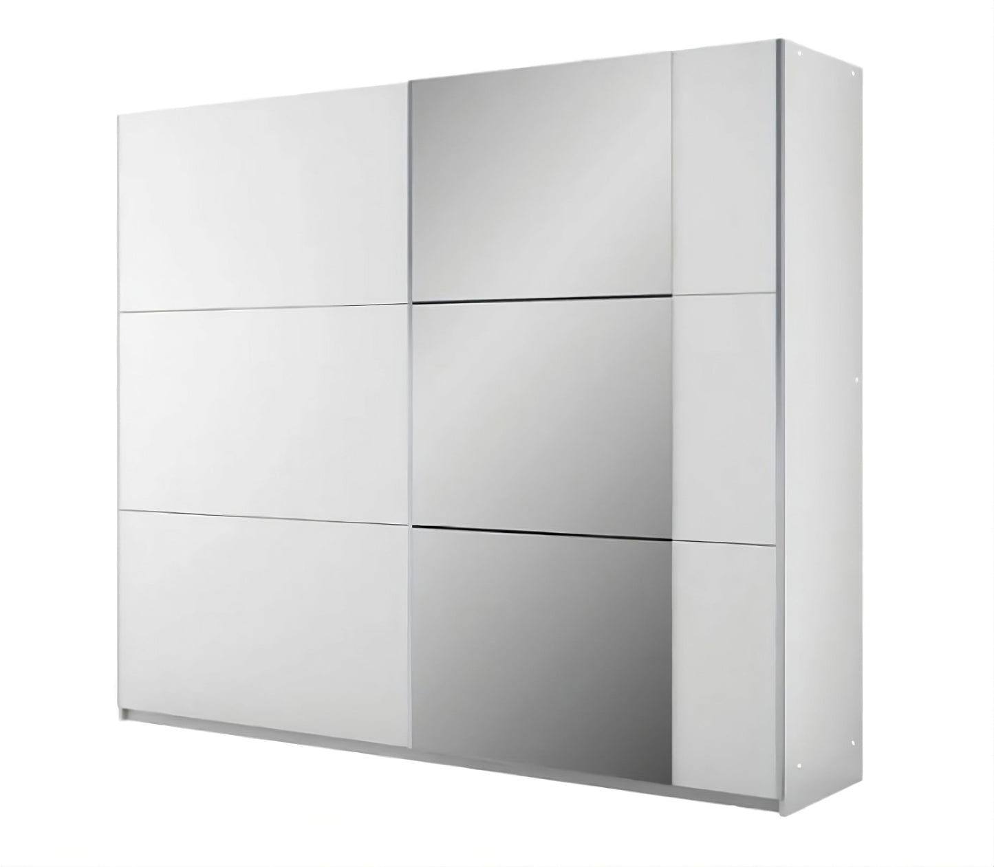 BASTIA 250cm Sliding Door Wardrobe in White Matte and Alpine Spruce - Fresh, Modern Storage Solution