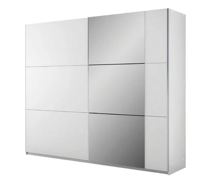 BASTIA 250cm Sliding Door Wardrobe in White Matte and Alpine Spruce - Fresh, Modern Storage Solution