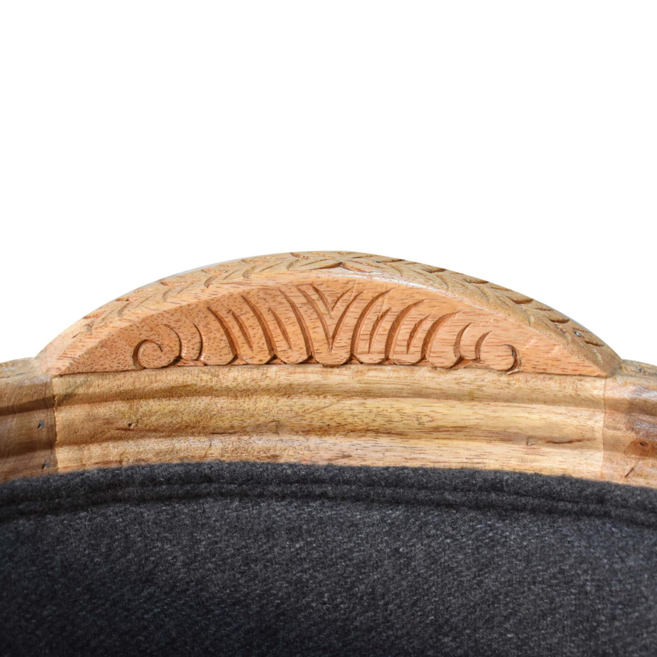 Battleship Tweed Pet Bed. 100% Solid Mango Wood