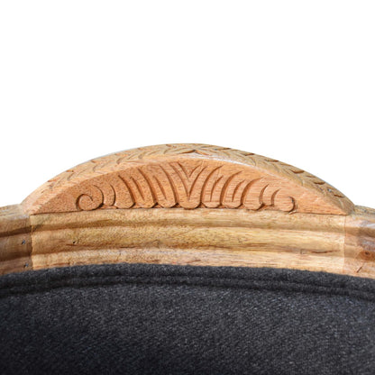 Battleship Tweed Pet Bed. 100% Solid Mango Wood