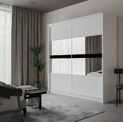 Batumi 203cm Sliding Door Wardrobe in Grey Matt or White Matt