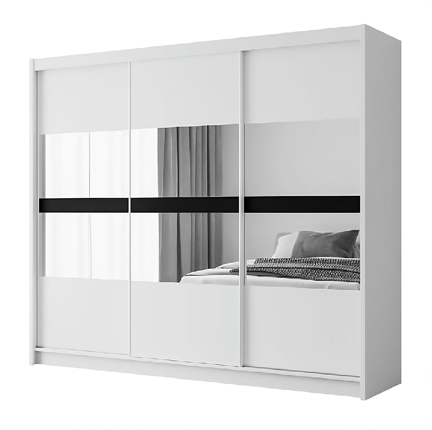 Batumi 250cm Sliding Door Wardrobe in Grey Matt or White Matt