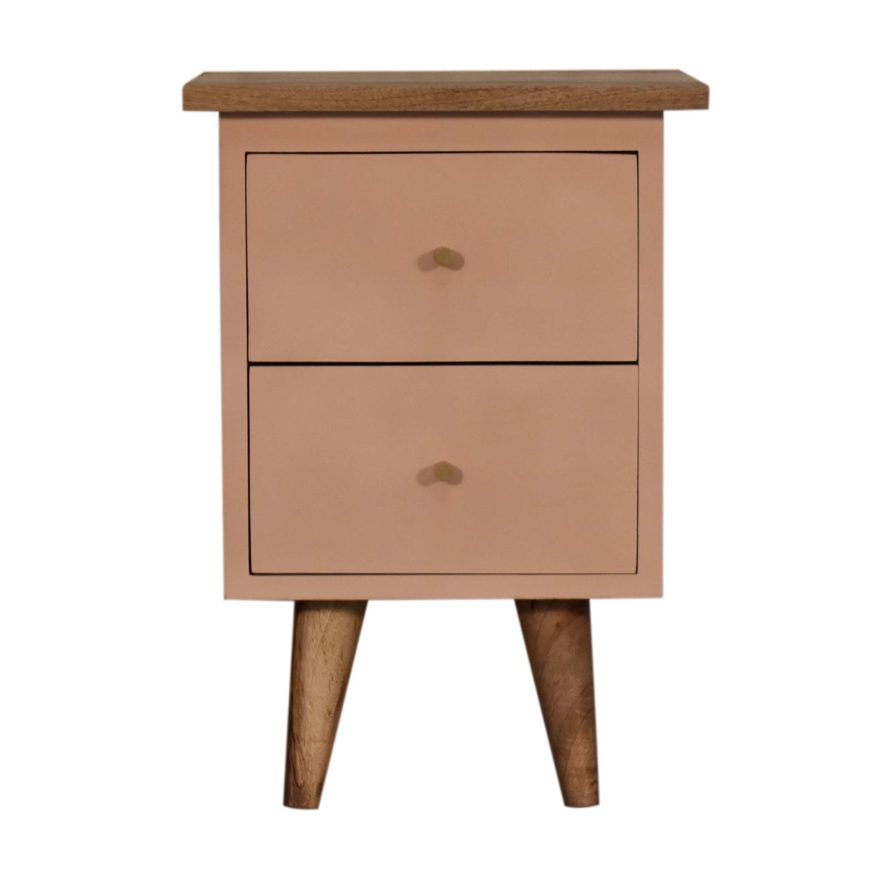 Blush Pink Painted Bedside. 100% Solid Mango Wood