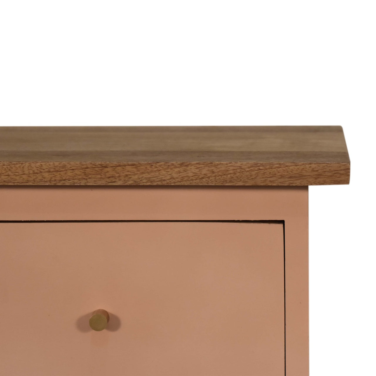 Blush Pink Painted Bedside. 100% Solid Mango Wood