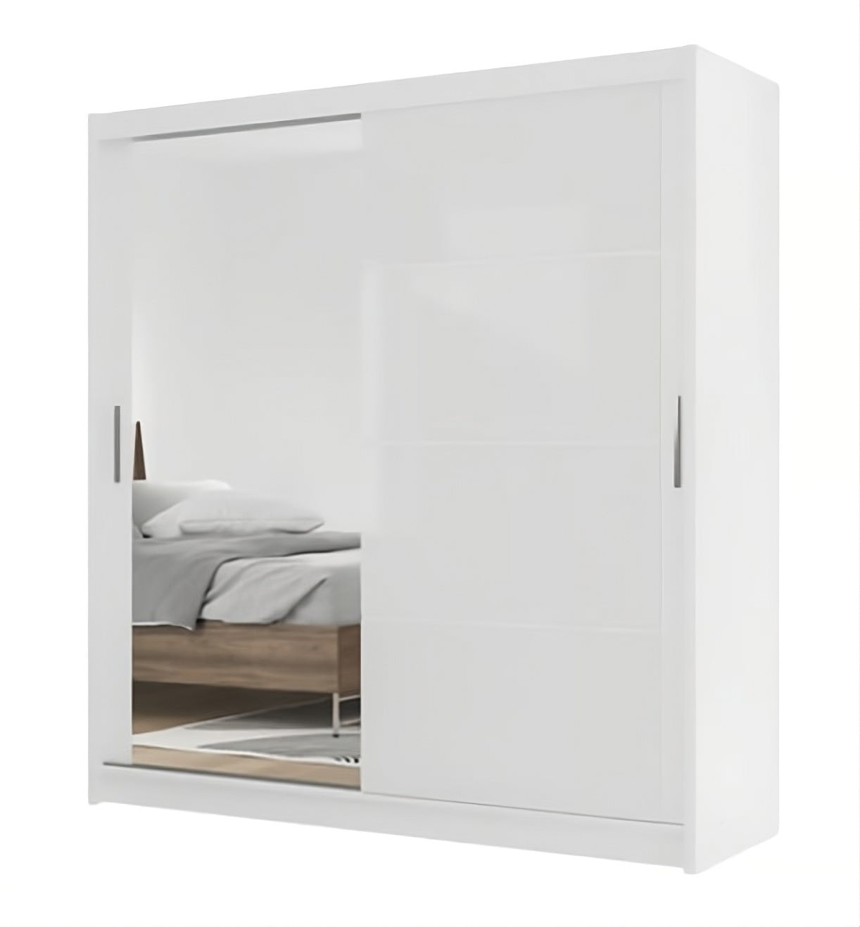 Brandon White Gloss/Black Gloss Sliding Wardrobe 203cm