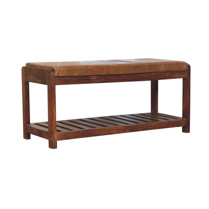 Buffalo Slatted Hallway Bench. 100% Solid Mango Wood