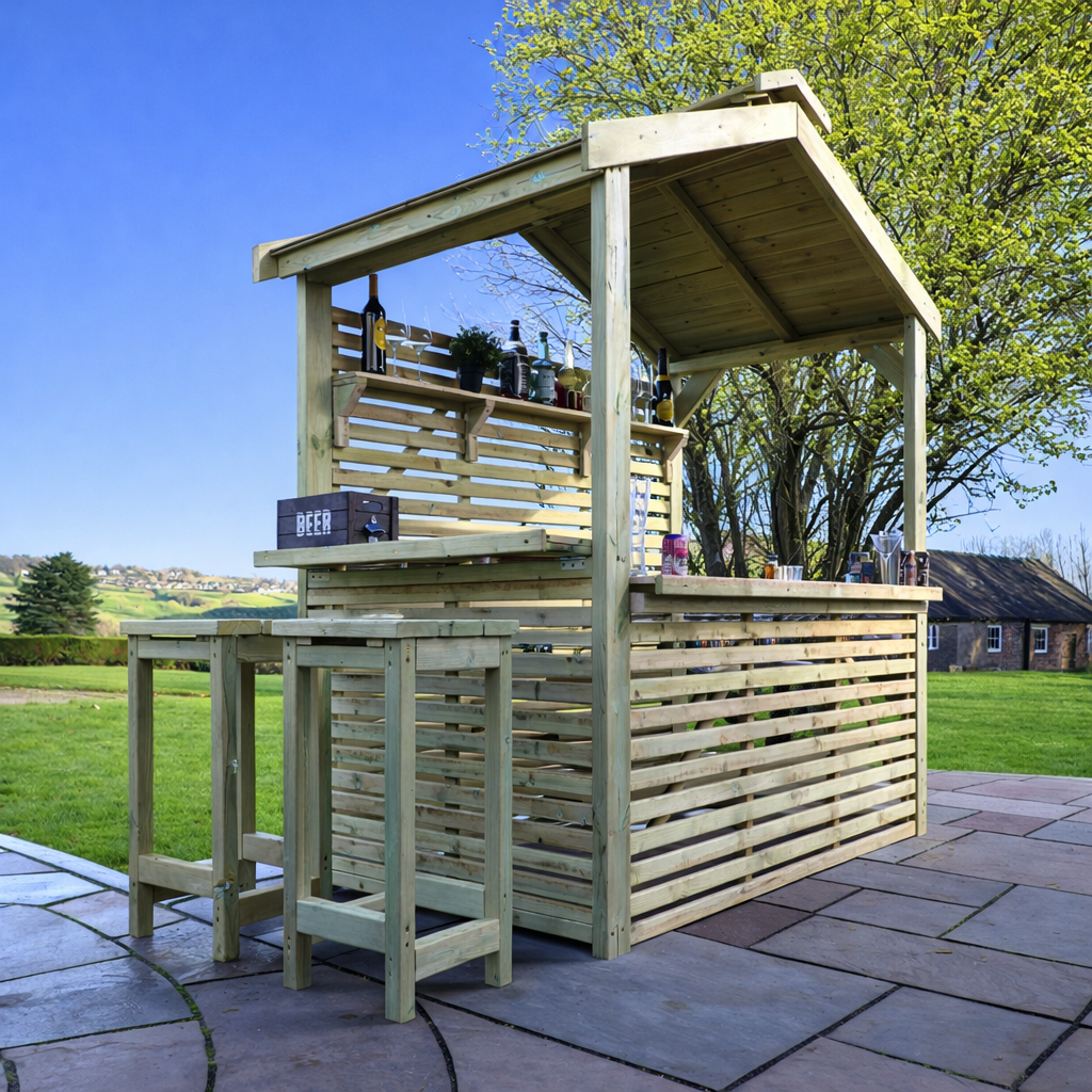 Buxton Garden Bar including 2 stools Pressure Treated Timber