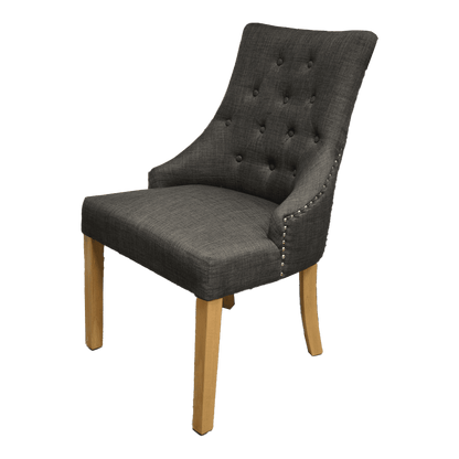 Windsor Fabric Dining Chair, Solid Oak Legs. 3 Colours Available
