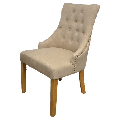 Windsor Fabric Dining Chair, Solid Oak Legs. 3 Colours Available