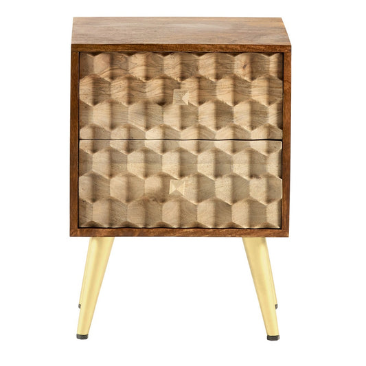 Edison 2 Drawer Side Table Solid Mango Wood