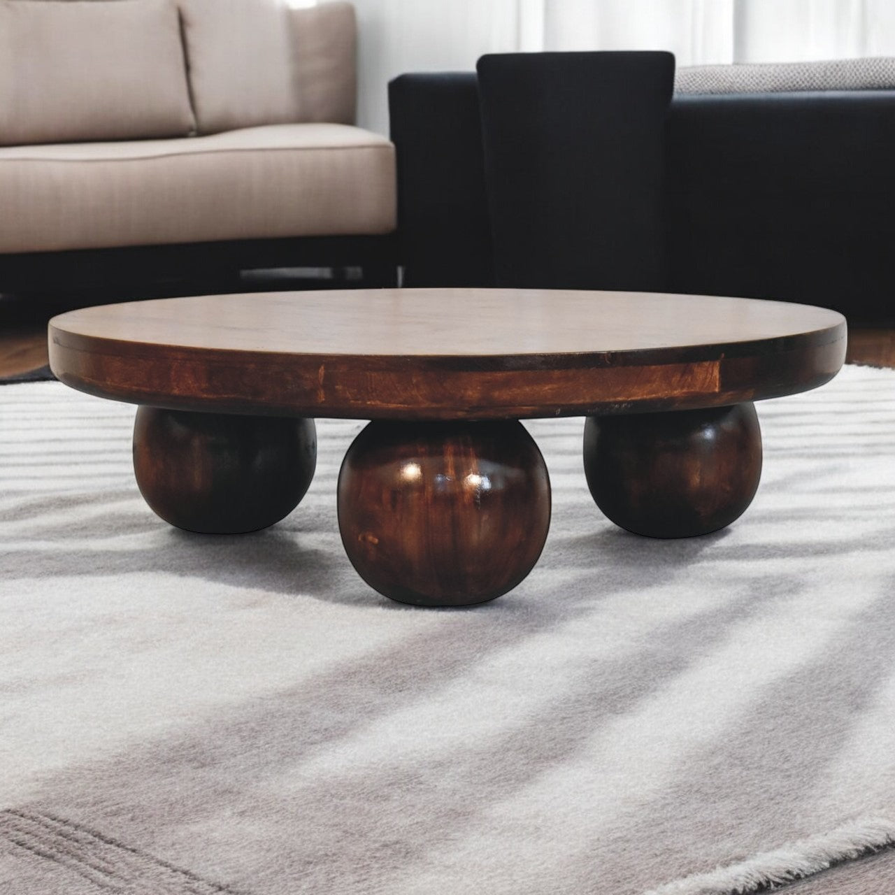 California Walnut Central Table. 100% Solid Mango Wood