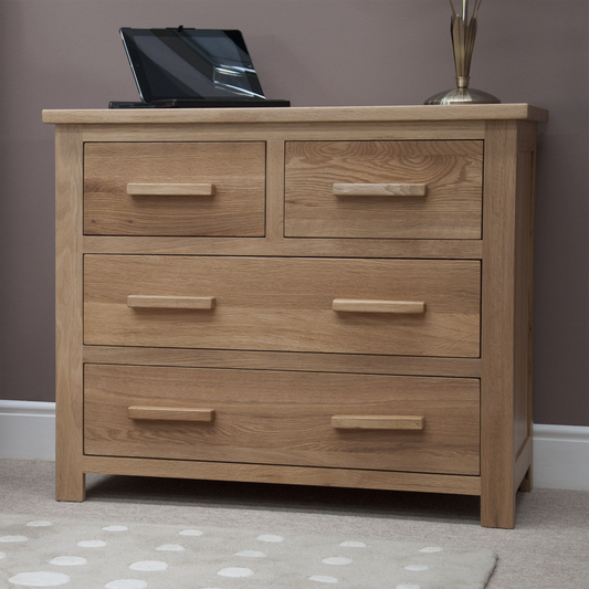 Chest of Drawers 82cm Wide. 100% Solid Oak