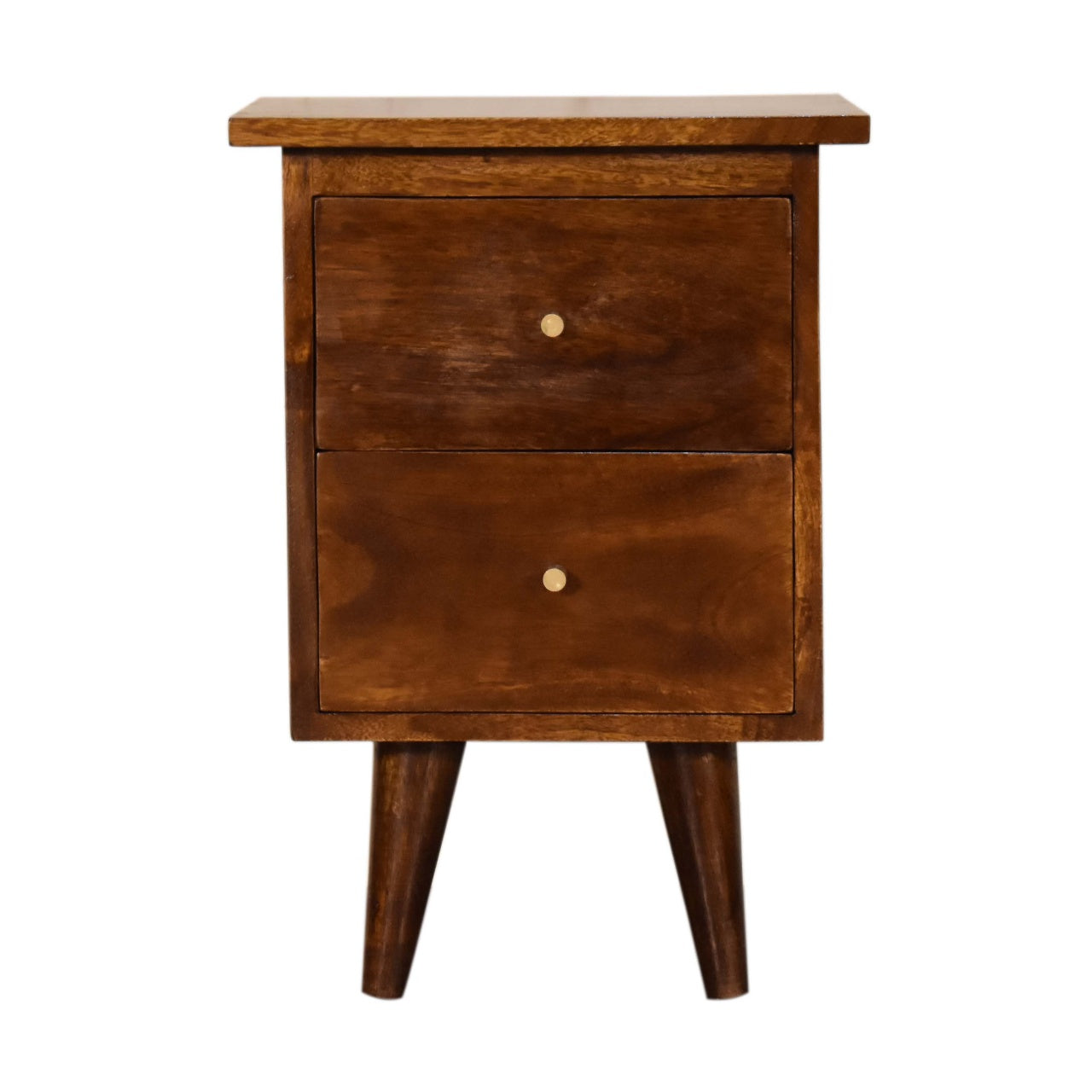 Chestnut Bedside. 100% Solid Mango Wood