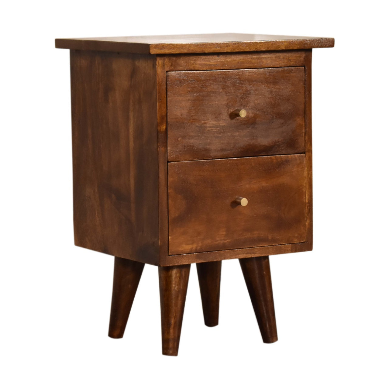 Chestnut Bedside. 100% Solid Mango Wood