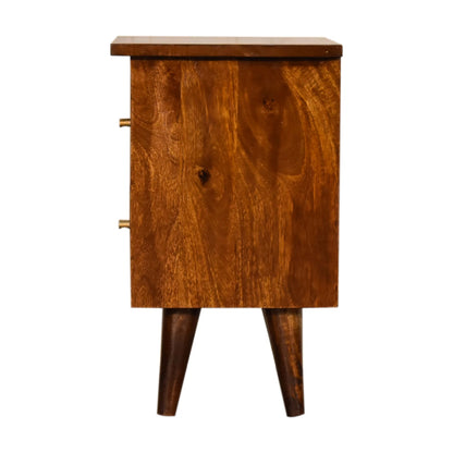 Chestnut Bedside. 100% Solid Mango Wood