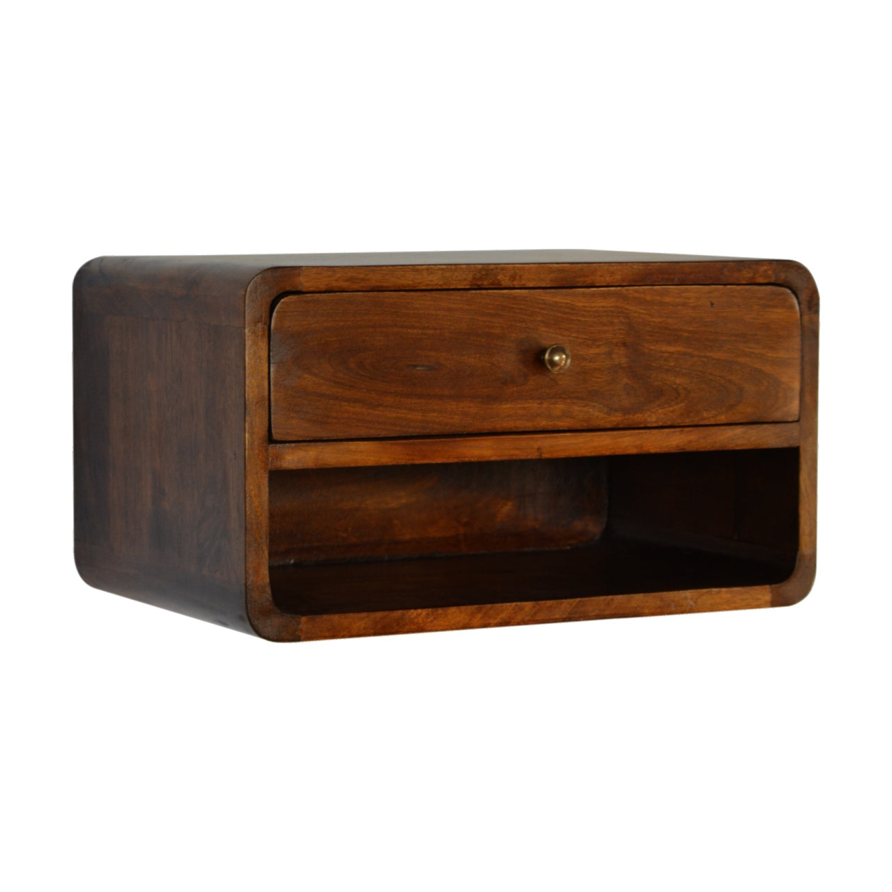 Chestnut Curve Floating Bedside 100% Solid Wood Mango