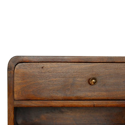 Chestnut Curve Floating Bedside 100% Solid Wood Mango