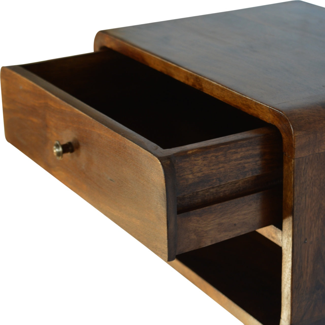 Chestnut Curve Floating Bedside 100% Solid Wood Mango