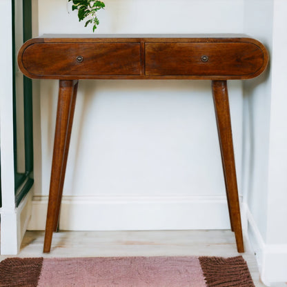 Chestnut London Console Table. 100% solid mango wood