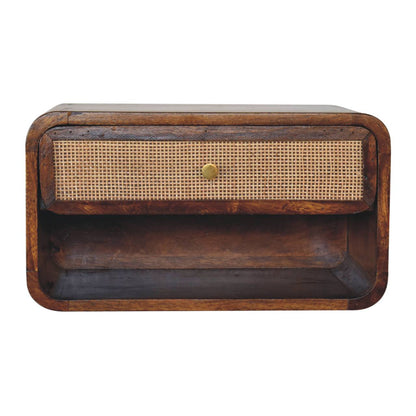 Chestnut  Open Woven Bedside. 100% Solid Mango Wood