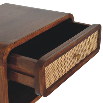 Chestnut  Open Woven Bedside. 100% Solid Mango Wood